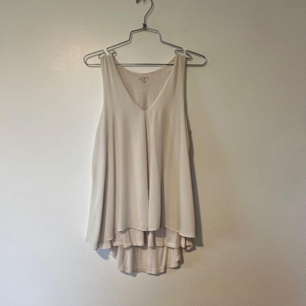 3/$25 Loft Outlet White V Neck Tank Top Blouse sz XS